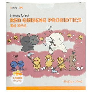 RESPET 多功能紅蔘寵物益生菌 30包, 60g, 1個, 腸道健康/乳酸菌