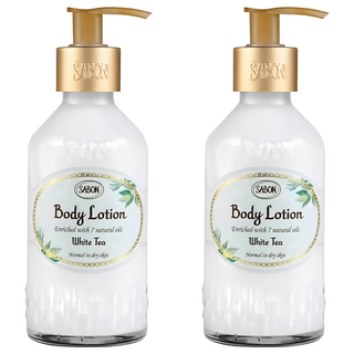 SABON 白茶 身體保濕乳液 滋潤乾燥肌膚, 200ml, 2瓶