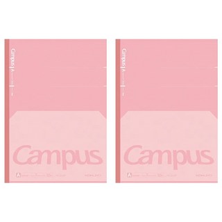 KOKUYO 國譽 Campus 全攤平筆記本 A罫 粉色 - 方便書寫 高品質紙張, 2本