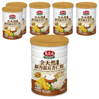 馬玉山 全天然銀杏銀耳杏仁粉 優質堅果與穀物 無添加蔗糖 新升級, 400g, 6罐