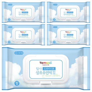 Tamsaa 衣物柔軟香氛烘衣片 棉花香 柔軟 減少靜電 防皺, 60張, 5包