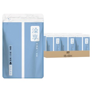 澡享 沐浴乳補充包 白茶, 植物來源 成分天然 無皂鹼 礦物油 無人工色素, 650g, 6組