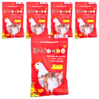 雞老大 豬耳朵切條 犬專用 低脂 無鹽 無添加防腐劑 台灣製造, 80g, 5包