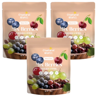 O'natural 歐納丘 美國天然綜合莓果乾, 100g, 3包
