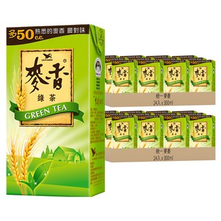 統一 麥香 綠茶, 清新 甜香, 搭配 焙炒 大麥, 300ml, 24入, 48入