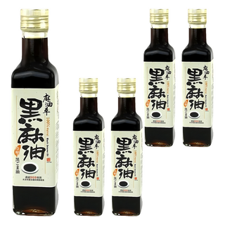 麻油車 頂級冷壓黑麻油, 255ml, 5瓶