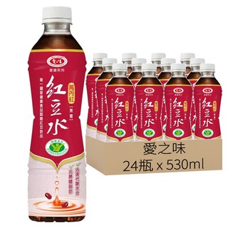 愛之味 萬丹紅紅豆水 無糖, 530ml, 24瓶