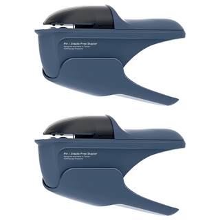 urban prefer PIN 無針釘書機 簡單固定 適用於輕薄文件, 深海藍, 2個