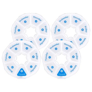 KM 旅行便攜隨身圓形不可拆藥盒, 4個