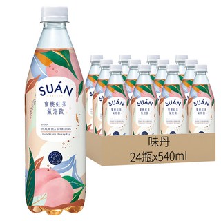 味丹 究‧選 SUÁN蜜桃紅茶氣泡飲, 540ml, 24瓶