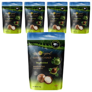 Golden Crunch Macadamias Australia 頂級夏威夷果 帶殼原味, 5個, 225g