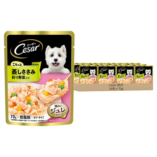 Cesar 西莎 成犬 蒸鮮包, 低脂雞肉 + 蔬菜, 70g, 16包