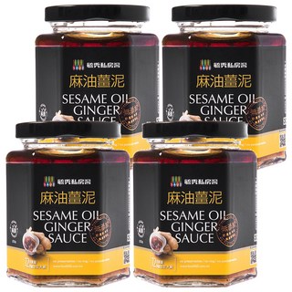 毓秀私房醬 麻油薑泥, 純素 無添加防腐劑 無添加味精色素, 250g, 4罐