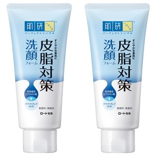 HADALABO 肌研 皮脂對策洗顏乳, 吸附型玻尿酸 深層清潔, 平衡肌膚油水平衡，添加白泥, 100g, 2條