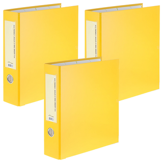 ECO Chungwoon 環保D型A4活頁夾 3孔 7公分厚 黃色, 3本