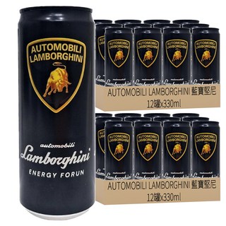 AUTOMOBILI LAMBORGHINI 藍寶堅尼 Yellow+Bull 能量風味飲料, 330ml, 24罐