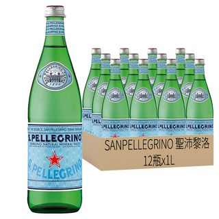 SANPELLEGRINO 聖沛黎洛 氣泡天然礦泉水，12瓶, 1L