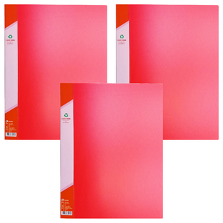 SUANDER 雙德文具 A4資料簿, 紅色, 3本