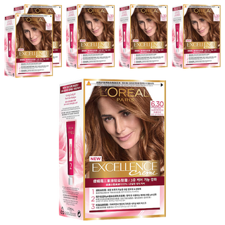 L'OREAL PARiS 巴黎萊雅 優媚霜三重護髮染髮霜，全系列13色，持久不退，輕盈柔順, 6.30 焦糖金棕, 6組