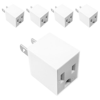 PowerSync 群加 直立型 3轉2電源轉接頭 TYAA9 4.95 x 2.6 x 4.1cm, 4.95cm, 白色, 5個