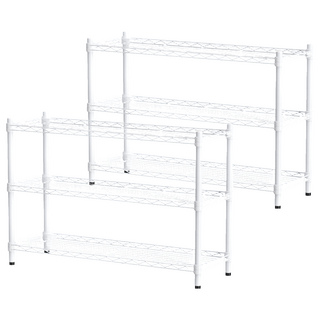 dayneeds 日需百備 輕型 烤漆三層架 鐵力士架/收納層架/鞋架/展示架/層架/鐵架, 白色, 2個