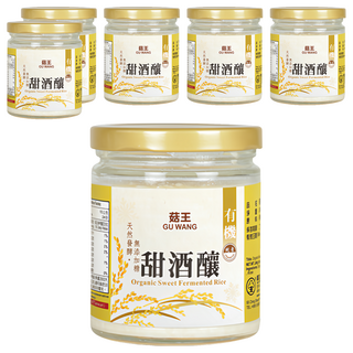 菇王 有機甜酒釀 自然發酵 無添加劑, 240g, 6罐