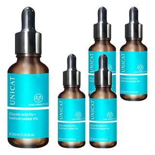 UNICAT 變臉貓 水楊酸毛孔調理原液 甘醇酸5%+乳酸鈉2%+水楊酸0.2%, 30ml, 5瓶