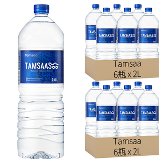 Tamsaa 天然水 2L, 天然純淨原味, 12瓶