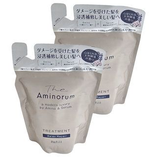 KUMANO 熊野油脂 The Aminorum無矽靈護髮素 (補充包) 350ml - 受損髮適用 含天然精油, 2包