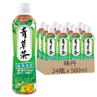 味丹 心茶道健康青草茶, 560ml, 24瓶