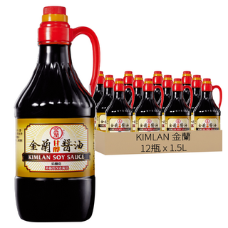 金蘭 甘醇醬油, 1.5L, 12瓶