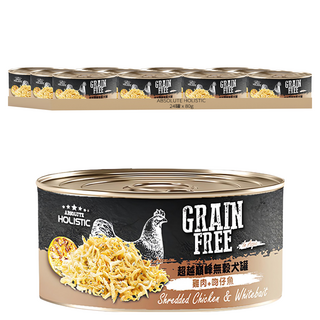 ABSOLUTE HOLISTIC 無穀犬罐, 雞肉 + 吻仔魚, 80g, 24罐