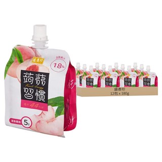 盛香珍 蒟蒻習慣 白桃蒟蒻, 180g, 12包