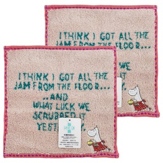 MARUSHIN 丸真 Moomin 嚕嚕米漫畫風口袋小方巾, 多色 嚕嚕米 媽媽有夠忙, 2條