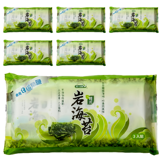 統一生機 岩海苔 3包, 14.4g, 6袋