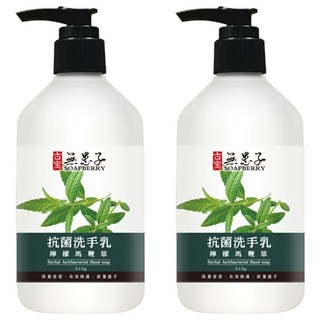 SOAPBERRY 古寶無患子 制菌洗手乳 檸檬馬鞭草，溫和潔淨，植萃洗淨配方，含保濕因子, 310g, 2瓶