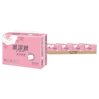 VIRJOY 唯潔雅 抽取式衛生紙 原生紙漿 100張, 12包, 24袋