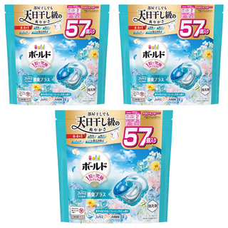 Bold 日本原裝進口 4合1洗衣球 清淨花香 藍色, 57顆, 3袋