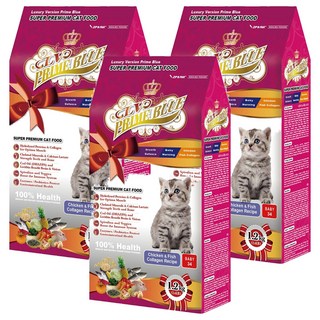 LV PRIME BLUE 藍帶 4個月以下離乳幼貓/懷孕哺乳母貓適用 精選乾飼料 1.2kg, 雞肉膠原, 3袋