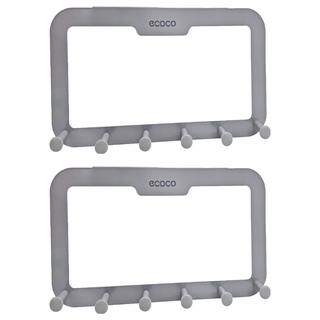 ecoco 意可可 免釘無痕門後掛勾 L型, 灰色, 2個