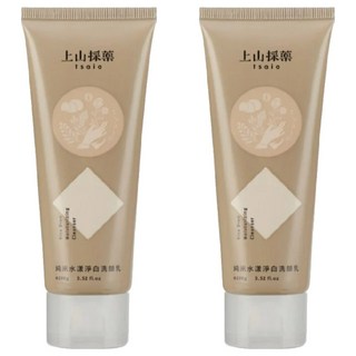 tsaio 上山採藥 純米水漾淨白洗顏乳，米糠萃取，有效鎖水保濕，溫和洗淨、潤白肌膚, 100g, 2條
