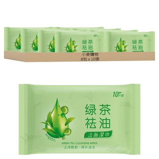 小麥購物 擦臉去油濕巾 S388, 55g, 1入, 8包