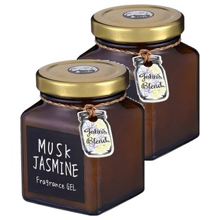 John's Blend 芳香膏 麝香茉莉花 適用於客廳/玄關/更衣間/廁所/辦公室 時尚簡約玻璃果醬瓶身設計, 135g, 2罐