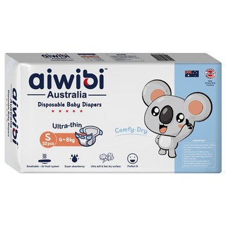 aiwibi 愛薇彼 清新乾爽透氣輕薄 黏貼型尿布 4~8kg, S, 52片
