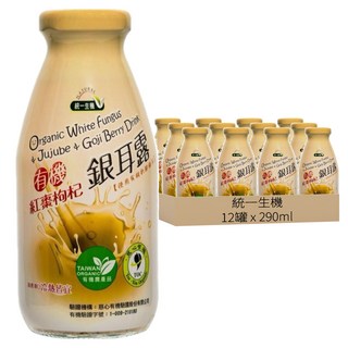 [箱裝]統一生機 有機紅棗枸杞銀耳露, 290ml, 12罐