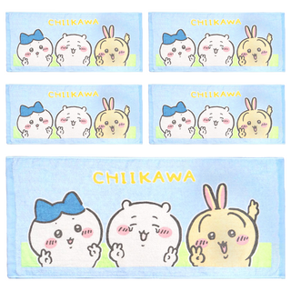 Chiikawa 吉伊卡哇 卡哇毛巾 34x76cm 台灣製 100%棉, 混合顏色, 5條, 1入