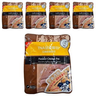 T.N.A. 悠遊 餐包, 亞麻籽雞腿煲, 無添加防腐劑, 100%真食材, 狗狗貓咪適用, 150g, 5包