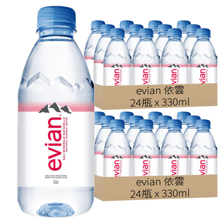 evian 依雲 台灣公司貨 天然礦泉水, 330ml, 48瓶