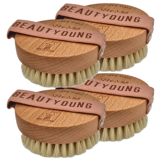 BEAUTYOUNG 妝漾 舒活肌膚美體乾刷, 木頭色, 1個裝, 4個