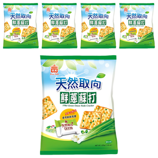 義美 天然取向 蘇打餅乾 鮮蔥, 225g, 5包